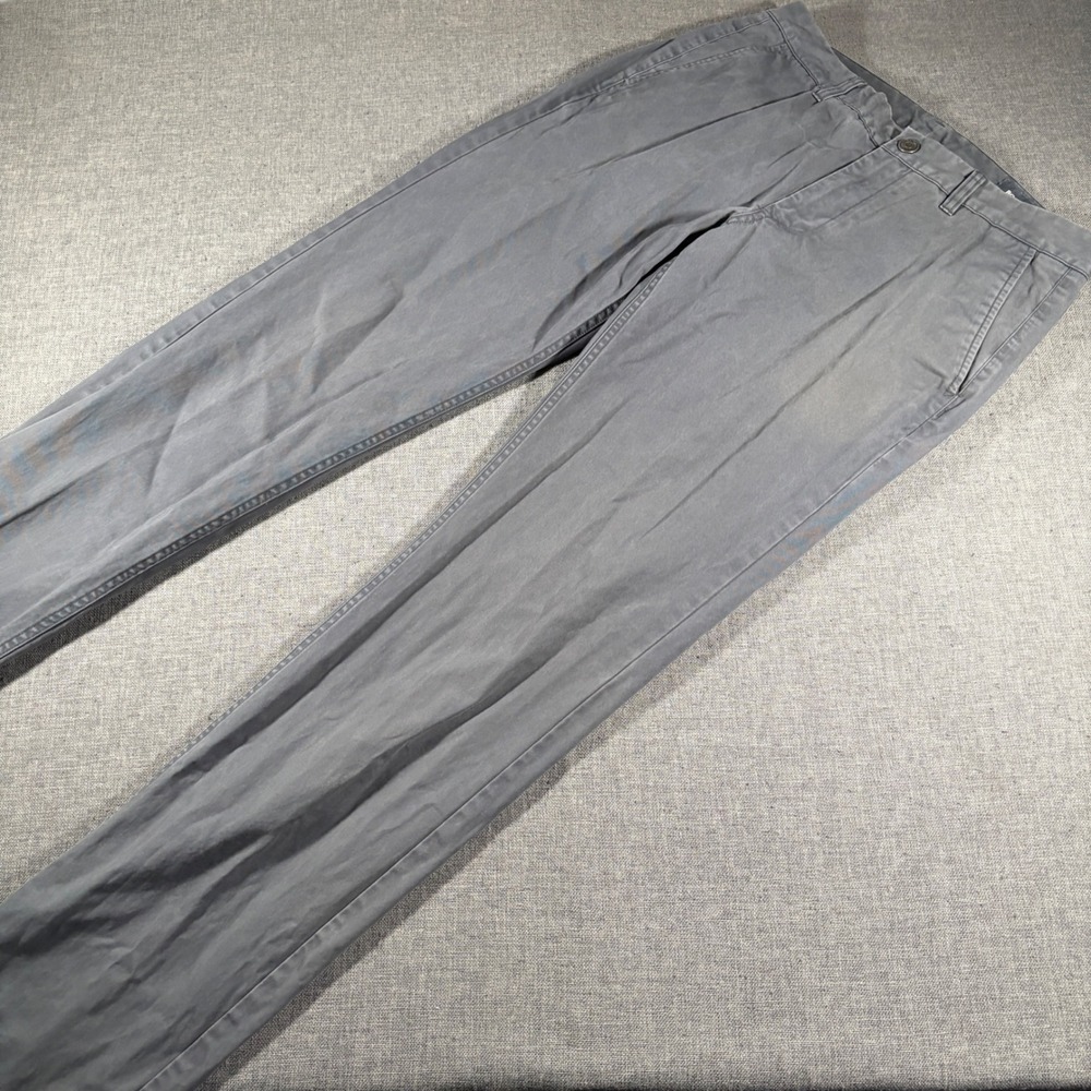 Bonobos Chino Pants Mens 32x36 Grey Straight Leg Cotton Trousers